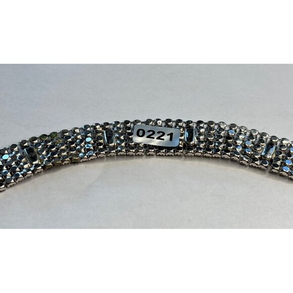Vintage Silver-Tone Rhinestone Bracelet With Rectangular Accents - Picture 9 of 9